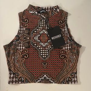 Misguided Cropped Turtleneck Sleeveless Top